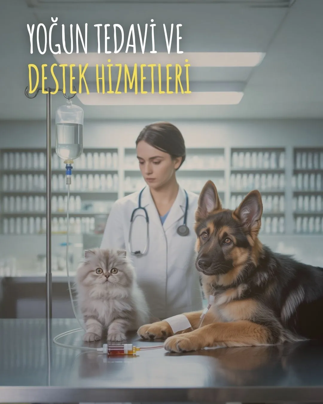 Beylerbeyi Yalıboyu Veteriner Kliniği, yoğun tedavi ve destek hizmetleri sunmaktadır. Serum uygulamaları, kan nakli, vitamin takviyesi ve zehirlenme sonrası detoks işlemleri deneyimli veteriner hekimler tarafından 7/24 güvenle uygulanır.